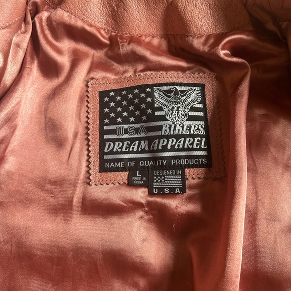 Vintage Women's Pink Leather biker Jacket - Picture 5 of 6
